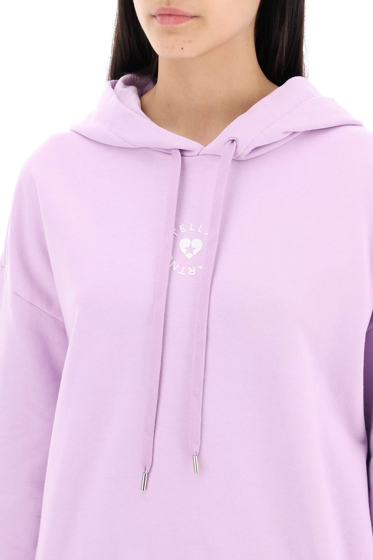 STELLA MCCARTNEY Mini Heart Hooded Sweatshirt in Viola for Women