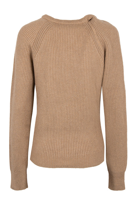 STELLA MCCARTNEY Tan Cut-Out Crew-Neck Sweater for Women