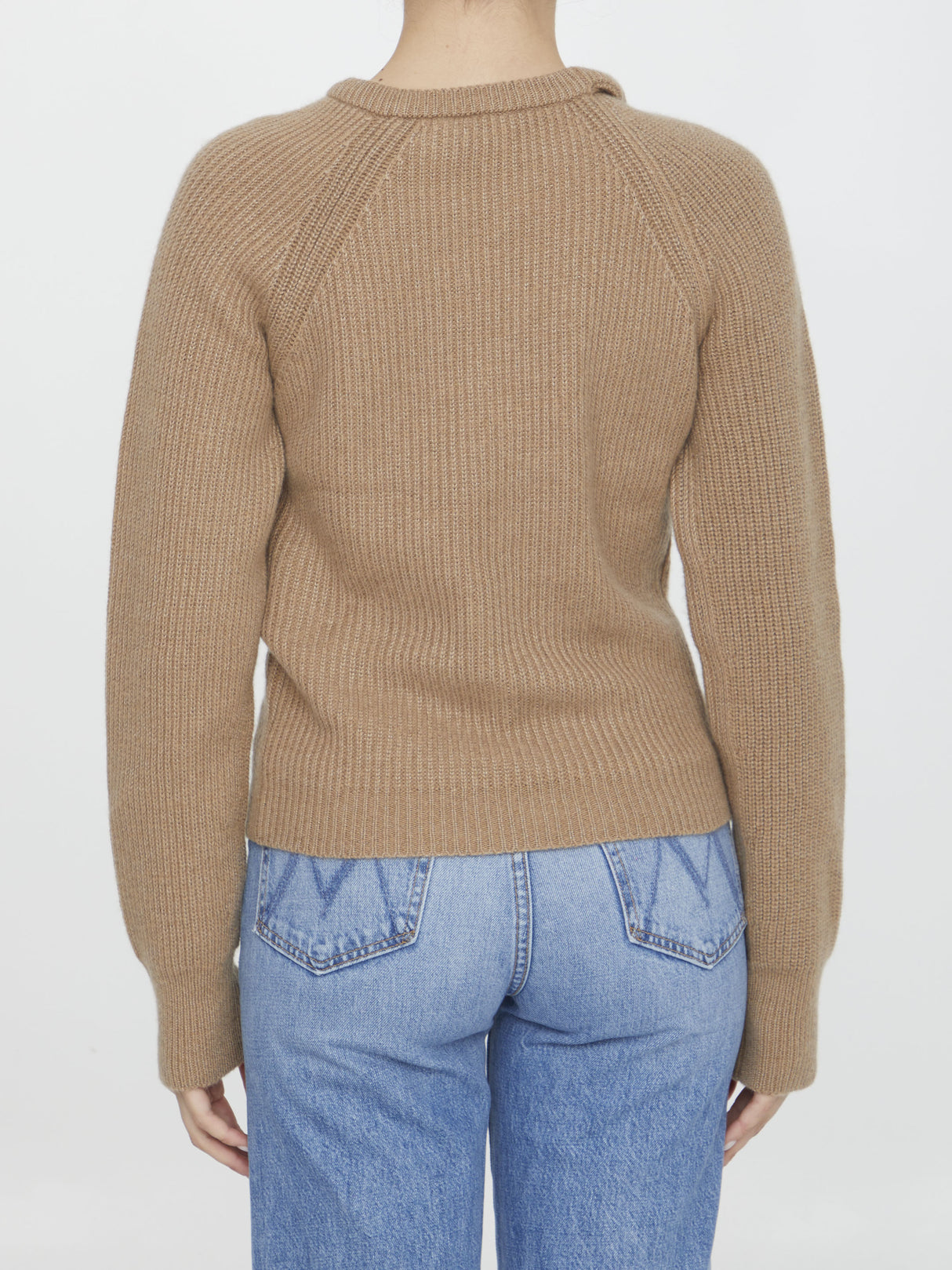 STELLA MCCARTNEY Tan Cut-Out Crew-Neck Sweater for Women