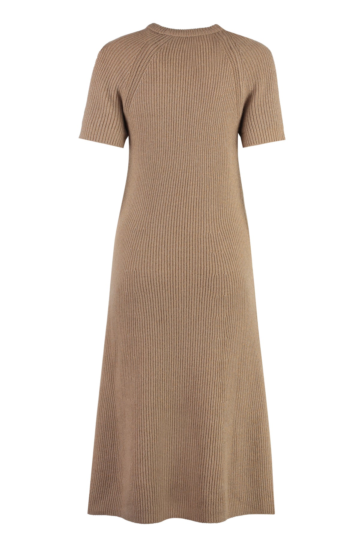 STELLA MCCARTNEY Soft Tan Cold Shoulder Knit Midi Dress for Women