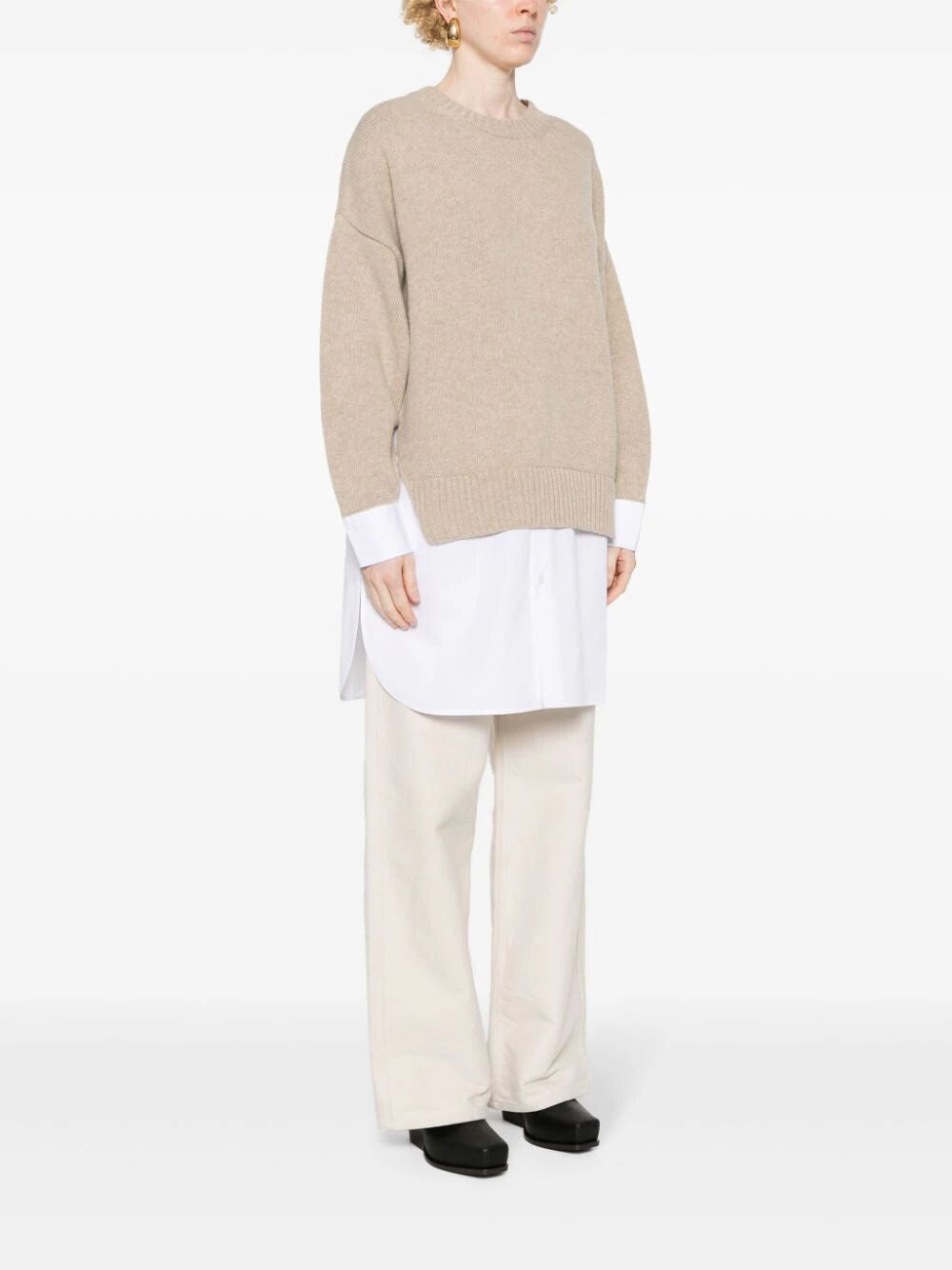 STELLA MCCARTNEY Layered Wool and Cotton Sweater for Women - FW24 Collection