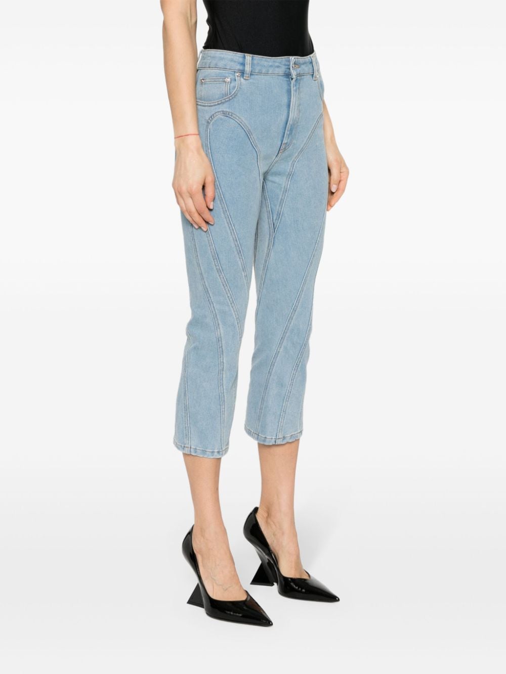 MUGLER Blue Skinny Denim Jeans for Women | SS24 Collection