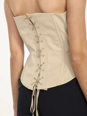 STELLA MCCARTNEY Lightweight Tan Molded Corset Top for Women