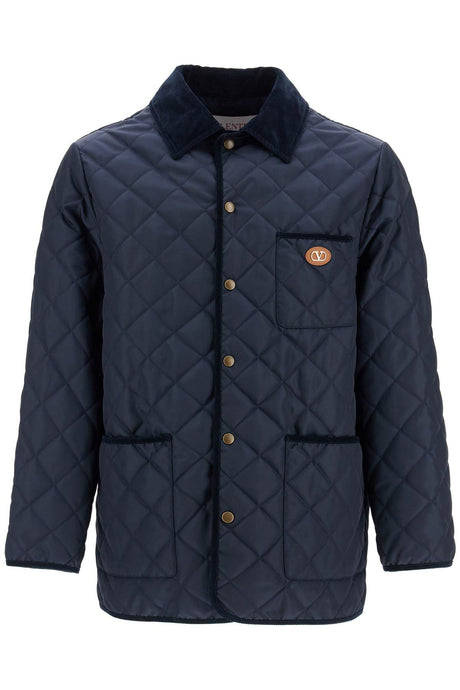 VALENTINO GARAVANI Men's Quilted Jacket with Vlogo - Hip-Length Fit