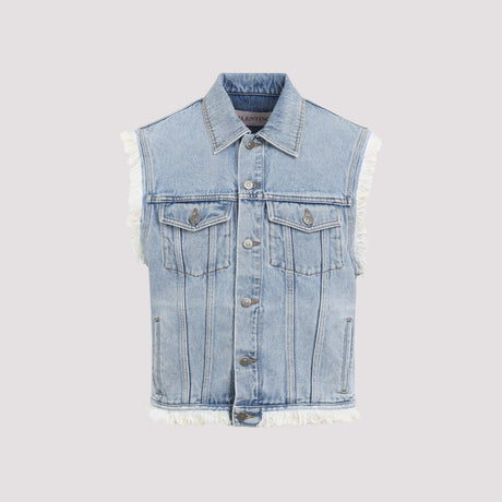 VALENTINO Essential Denim Vest for Men