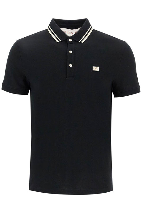 VALENTINO GARAVANI Regular Fit Polo Shirt with Logo Patch - Size M