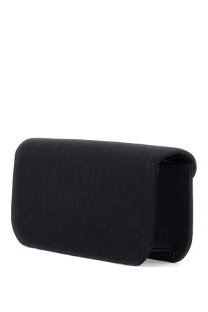 VALENTINO GARAVANI Mini Moire Fabric Clutch with Crystal Accent