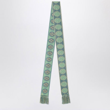 VALENTINO GARAVANI Geometric Pattern Jacquard Scarf with Fringes