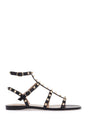 VALENTINO GARAVANI Rockstud Leather Sandals with Adjustable Ankle Strap