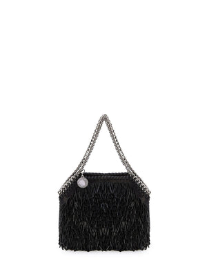 STELLA MCCARTNEY Sequined Micro Tote Bag with Fringe and Silver Chain