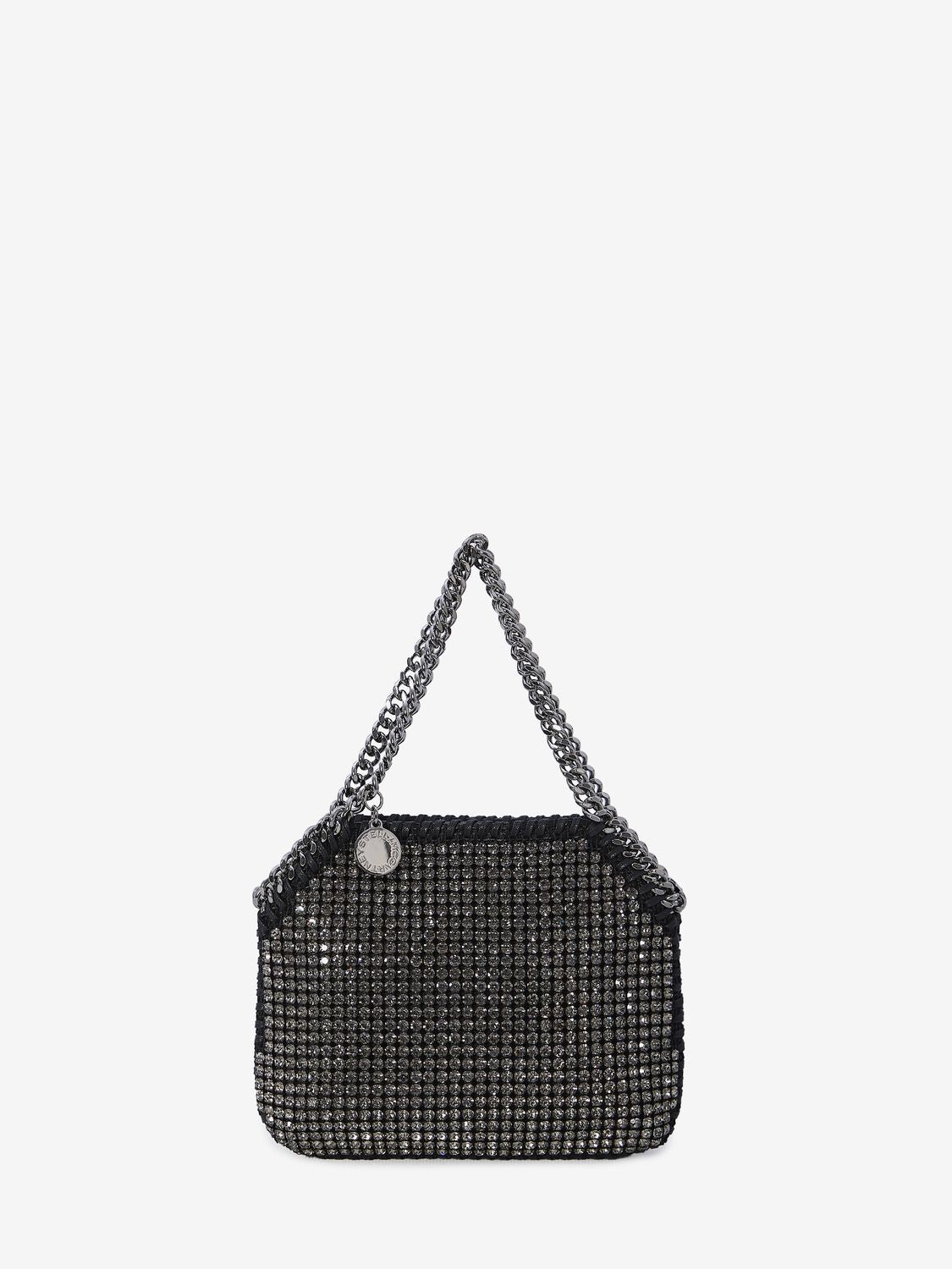 STELLA MCCARTNEY Mini Crystal Mesh Tote with Chain Detail - 18.5x15.5 cm