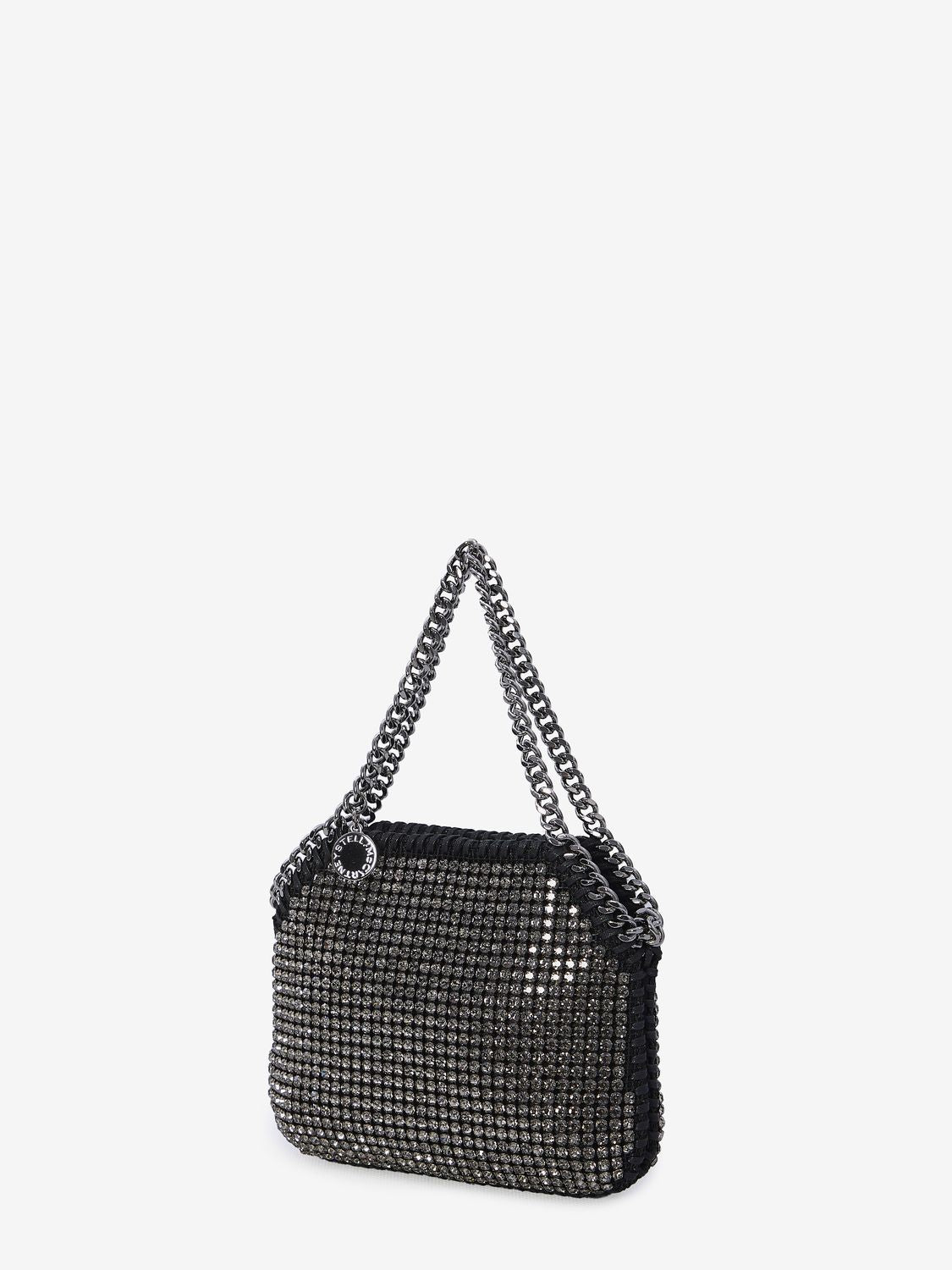 STELLA MCCARTNEY Mini Crystal Mesh Tote with Chain Detail - 18.5x15.5 cm