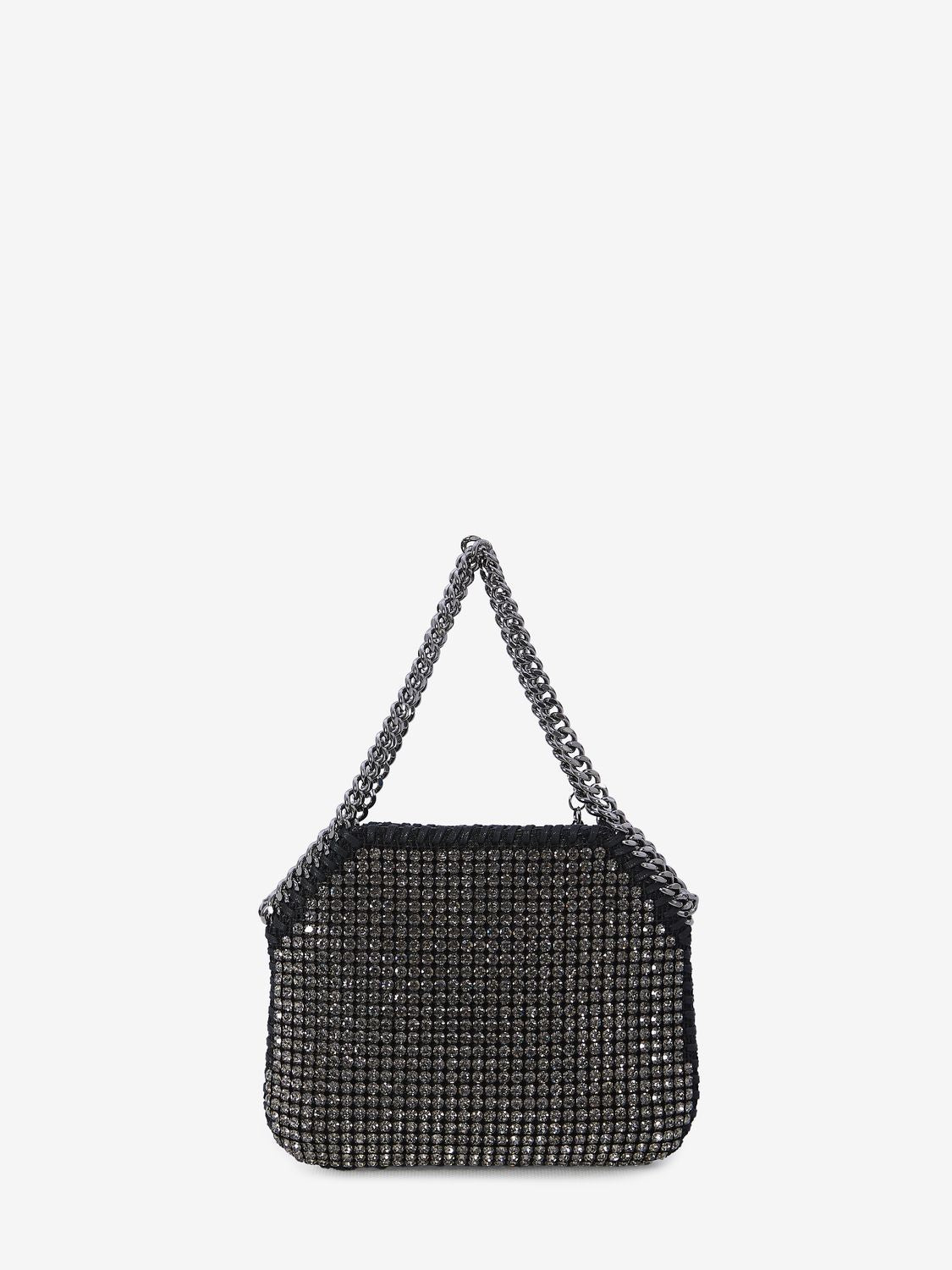 STELLA MCCARTNEY Mini Crystal Mesh Tote with Chain Detail - 18.5x15.5 cm