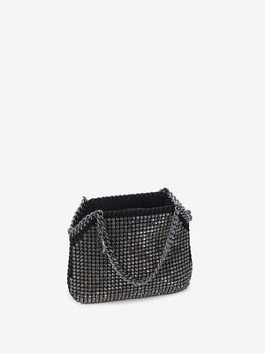 STELLA MCCARTNEY Mini Crystal Mesh Tote with Chain Detail - 18.5x15.5 cm