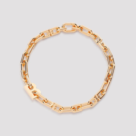 BALENCIAGA Elegant Brass Chain Necklace - Thin Link Design