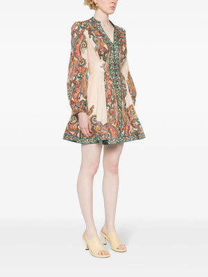 ZIMMERMANN Paisley Print Linen Mini Dress