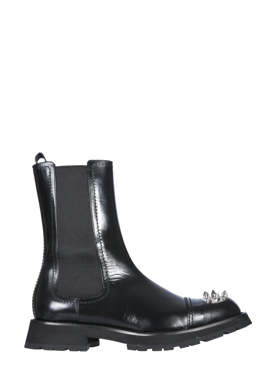 ALEXANDER MCQUEEN Studded Leather Midsole Boots - 4cm