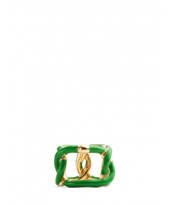 BOTTEGA VENETA Chains Ring in Hand-Enameled Gold-Plated Silver