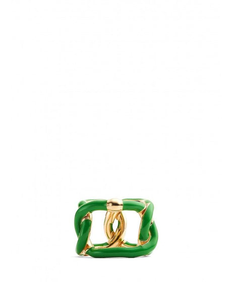 BOTTEGA VENETA Chains Ring in Hand-Enameled Gold-Plated Silver