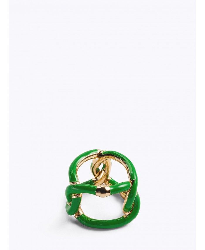 BOTTEGA VENETA Chains Ring in Hand-Enameled Gold-Plated Silver