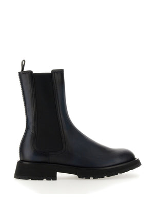 ALEXANDER MCQUEEN Elevated Leather Boots with 4.5 cm Heel