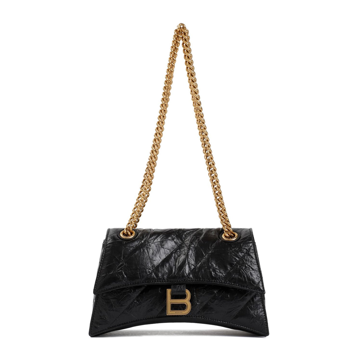 BALENCIAGA Quilted Crushed Calf AG Crossbody Bag for Women in Black SS24