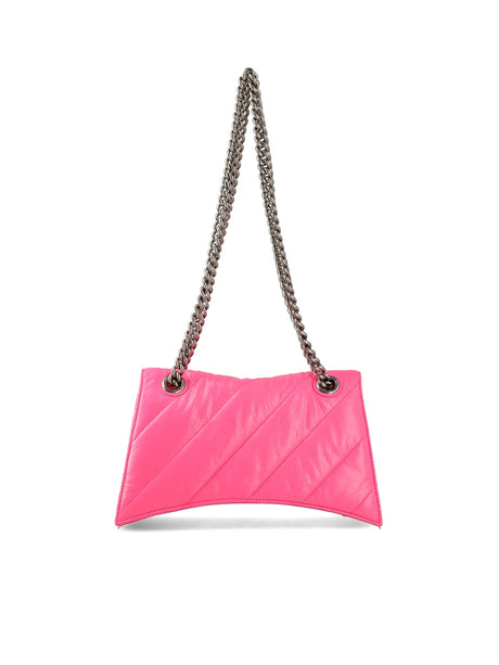 BALENCIAGA Fuchsia Quilted Leather Shoulder Bag for Women