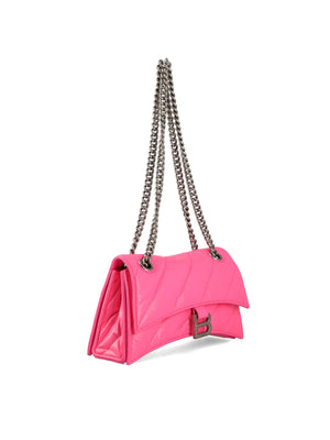 BALENCIAGA Fuchsia Quilted Leather Shoulder Bag for Women