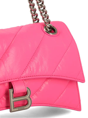 BALENCIAGA Fuchsia Quilted Leather Shoulder Bag for Women