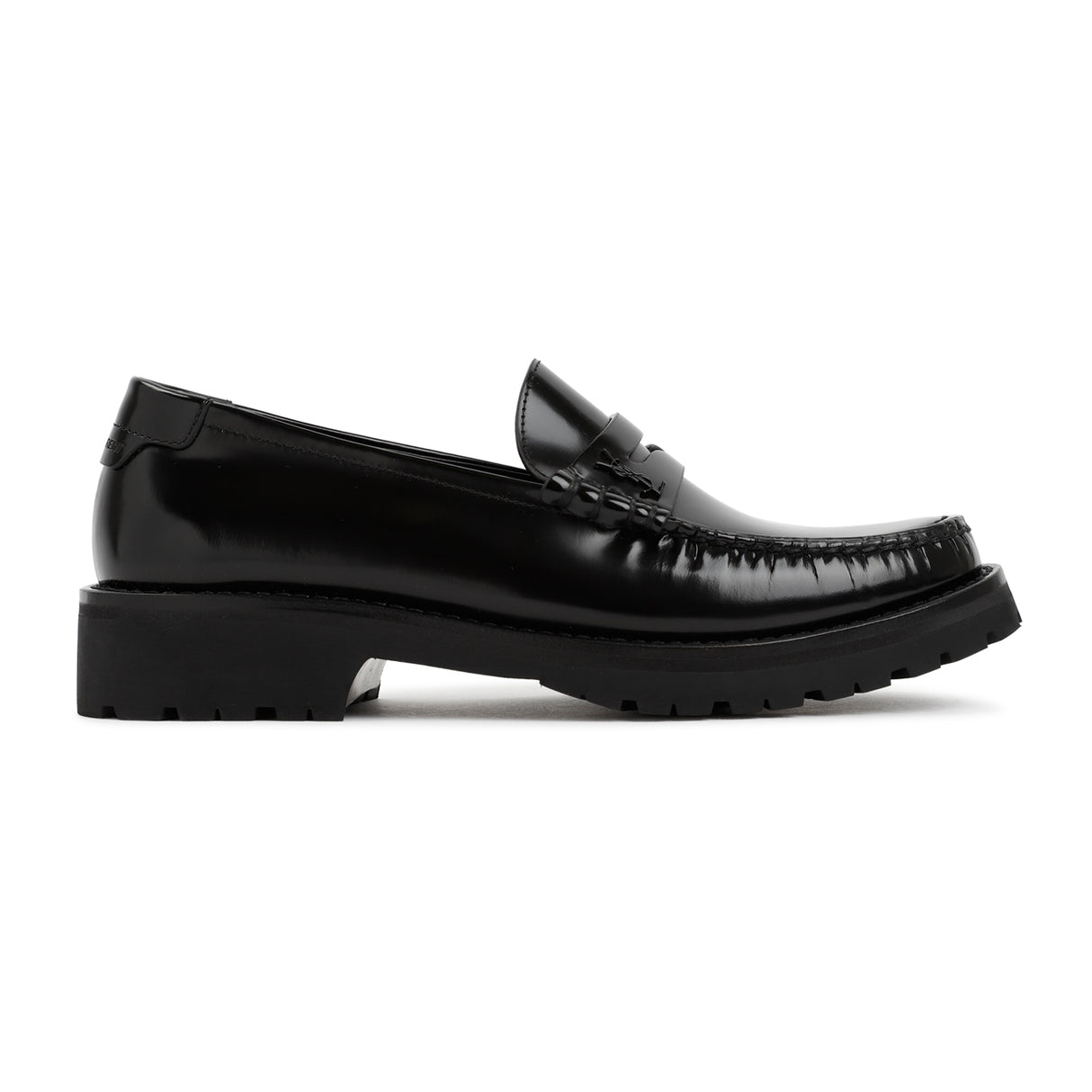 SAINT LAURENT Women's Brushed Leather Loafers with 3cm Heel Height