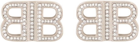 BALENCIAGA Mini Silver Rhinestone Earrings