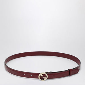 GUCCI Mini Adjustable Leather Belt with Gold Metal Buckle