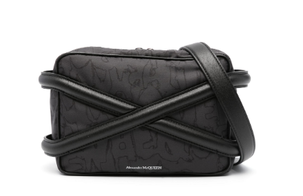 ALEXANDER MCQUEEN Graffiti Print Crossover Strap Mini Handbag