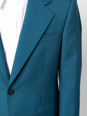 ALEXANDER MCQUEEN Men's Sustainable Blue Wool Blend Jacket for SS23