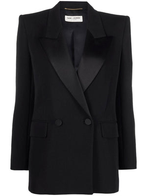 SAINT LAURENT FW23 Women's Black Wool Tuxedo Jacket