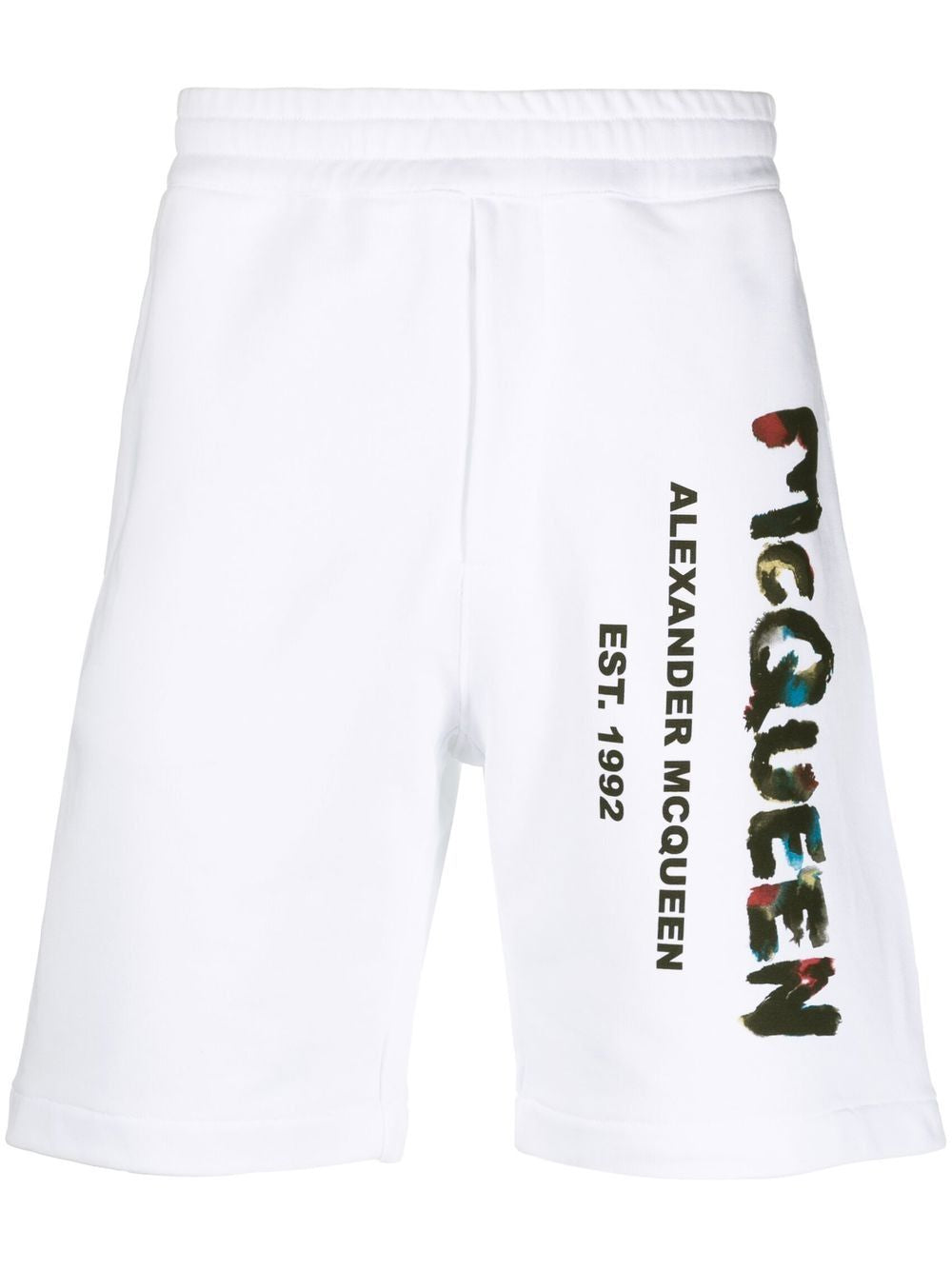 ALEXANDER MCQUEEN Men's Watercolor Shorts - White/Mix - SS23