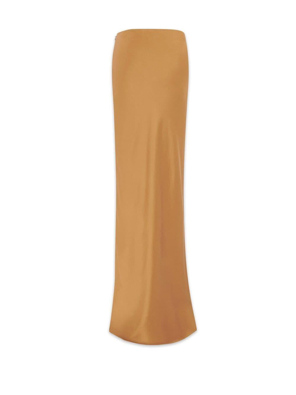 SAINT LAURENT Crepe Satin Long Skirt for Women in Beige - SS23 Collection