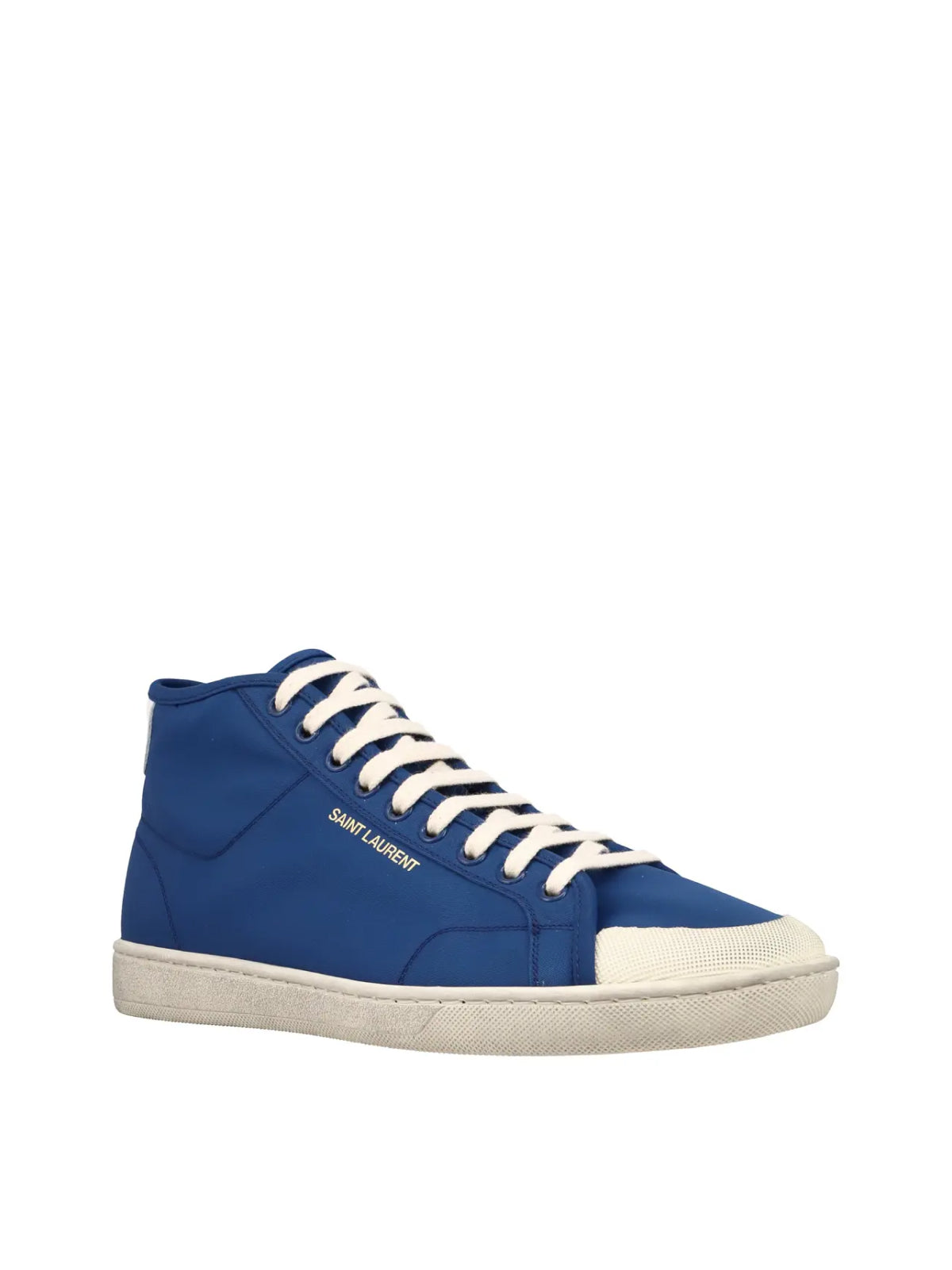 SAINT LAURENT Court Classic Logo Mid-Top Sneakers