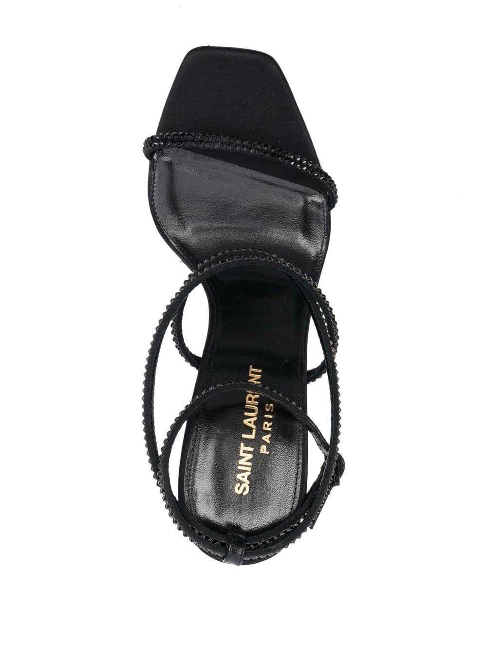 SAINT LAURENT Elegant Women's Jet Black Sandals for Any Occasion