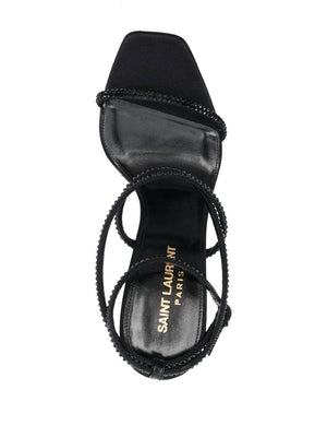 SAINT LAURENT Elegant Women's Jet Black Sandals for Any Occasion