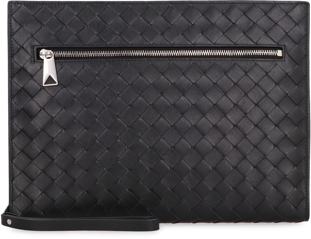 BOTTEGA VENETA Luxury Black Leather Briefcase for Men