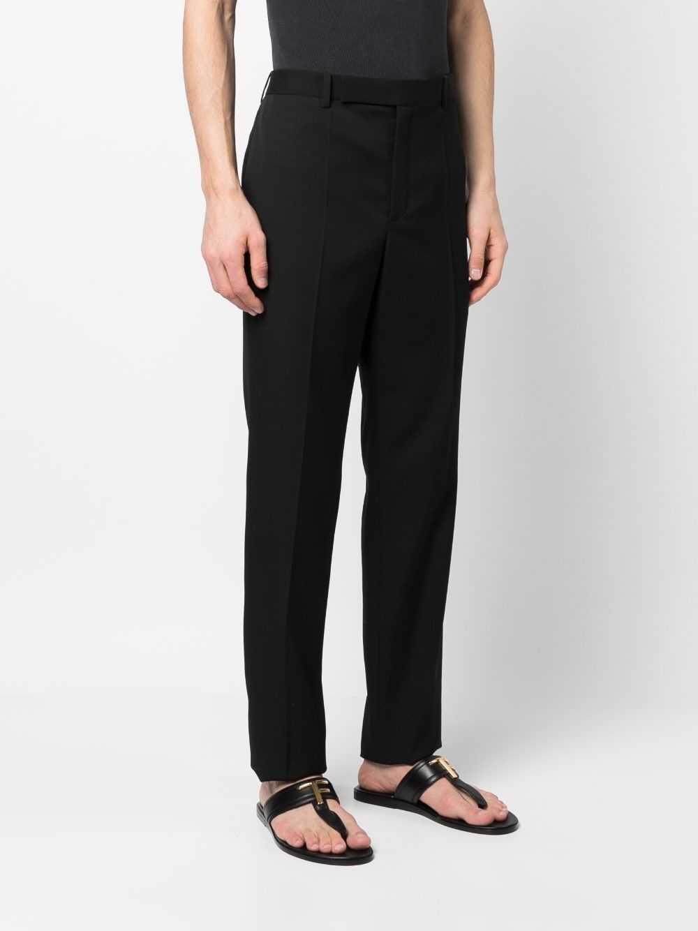 SAINT LAURENT Men's Black Tailored Pants for FW23