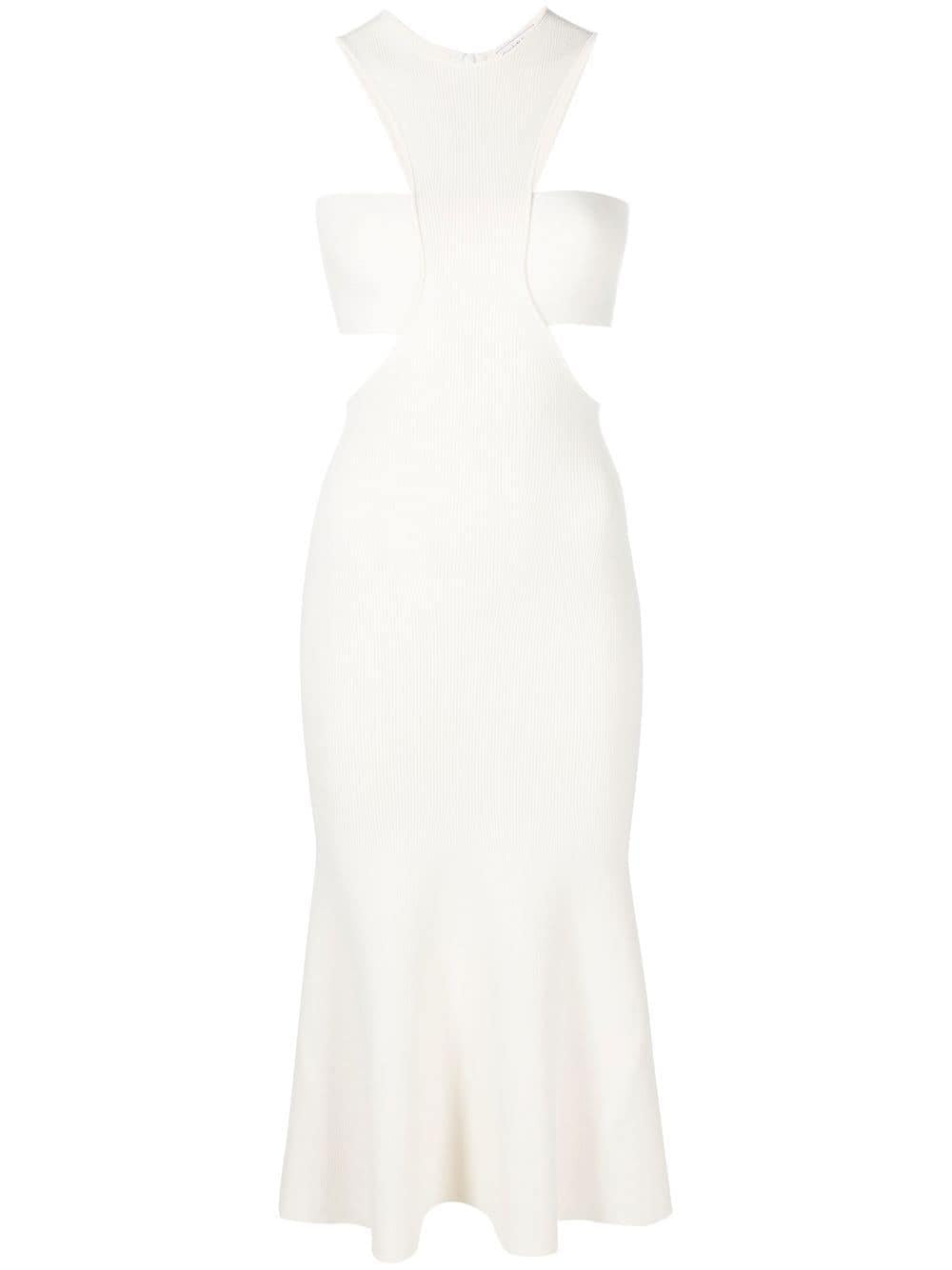 ALEXANDER MCQUEEN Ivory Flared Knit Dress for Women - SS23 Collection