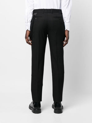 ALEXANDER MCQUEEN Men's Black Wool Cigarette Pants for SS23 Collection