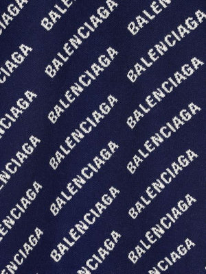 BALENCIAGA Navy Blue Jacquard Cardigan for Men