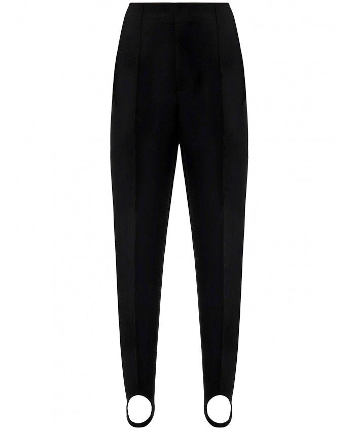 BOTTEGA VENETA Slim Fit Black Stirrup Pants for Women in Cotton Blend | FW23 Collection