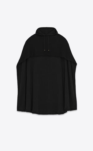 SAINT LAURENT Fleece Hoodie Cape for Men - FW23 Collection