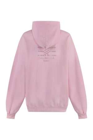 BALENCIAGA Rhinstone Print Cotton Hoodie - FW23 Pink