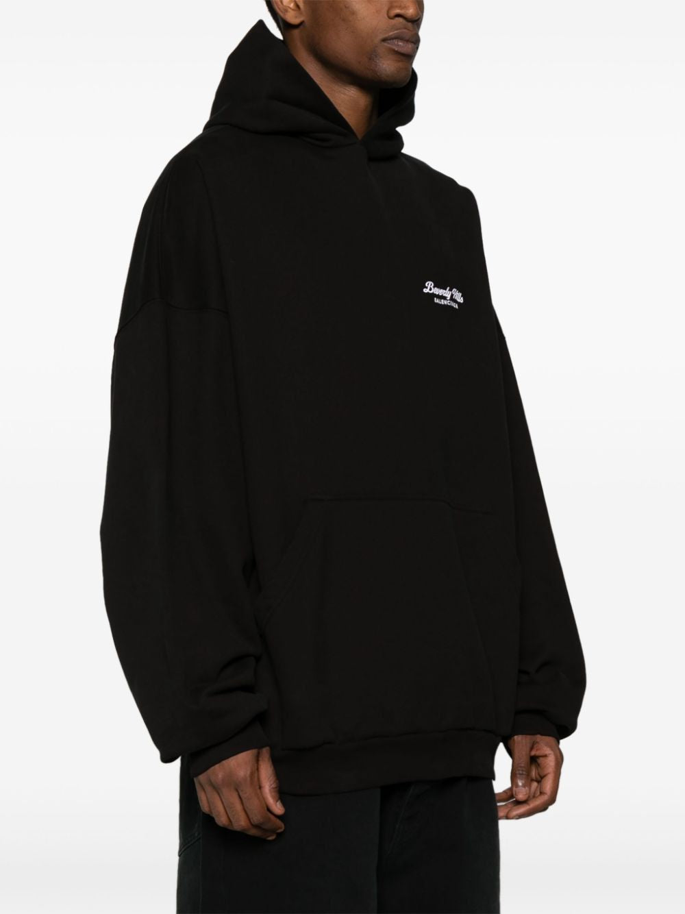 BALENCIAGA Women's Black Embroidered Logo Hoodie