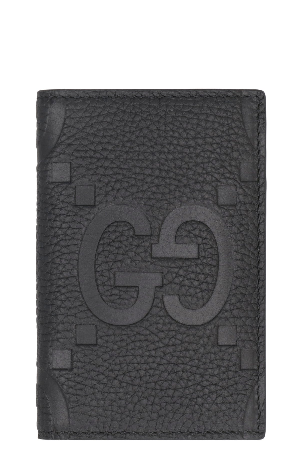 GUCCI Black Vertical Wallet in Jumbo GG Pattern